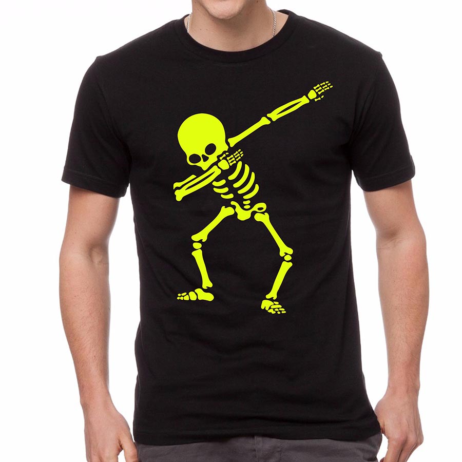 maglietta dab skeleton fluo